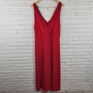Curvy Sense Womens Dress 3X Plus Sleeveless Maxi Red Sheath Side Slit RED51E